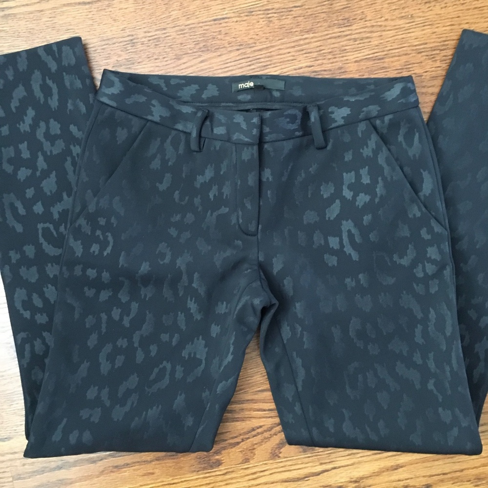 Maje scuba animal print pants sz 36